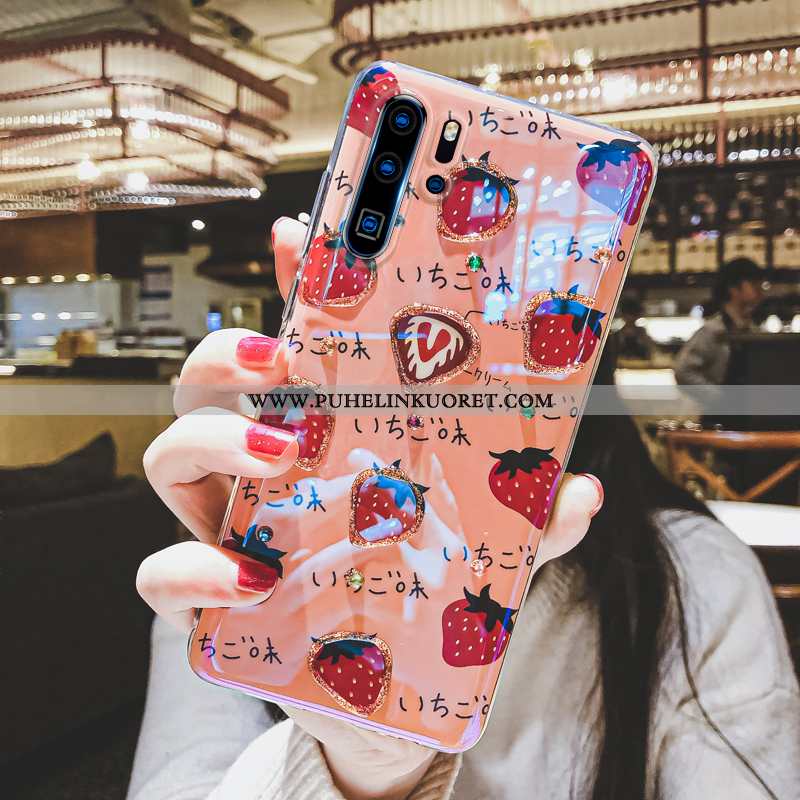 Kotelo, Kuori Huawei P30 Pro Pehmeä Neste Silikoni Strassi Uusi Beige