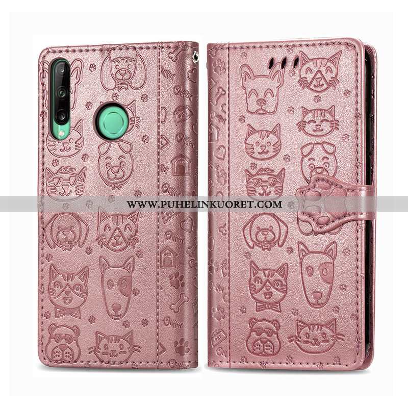 Kuoret, Kotelo Huawei P40 Lite E Sarjakuva Nahka Koira Kuori Kissa Pinkki