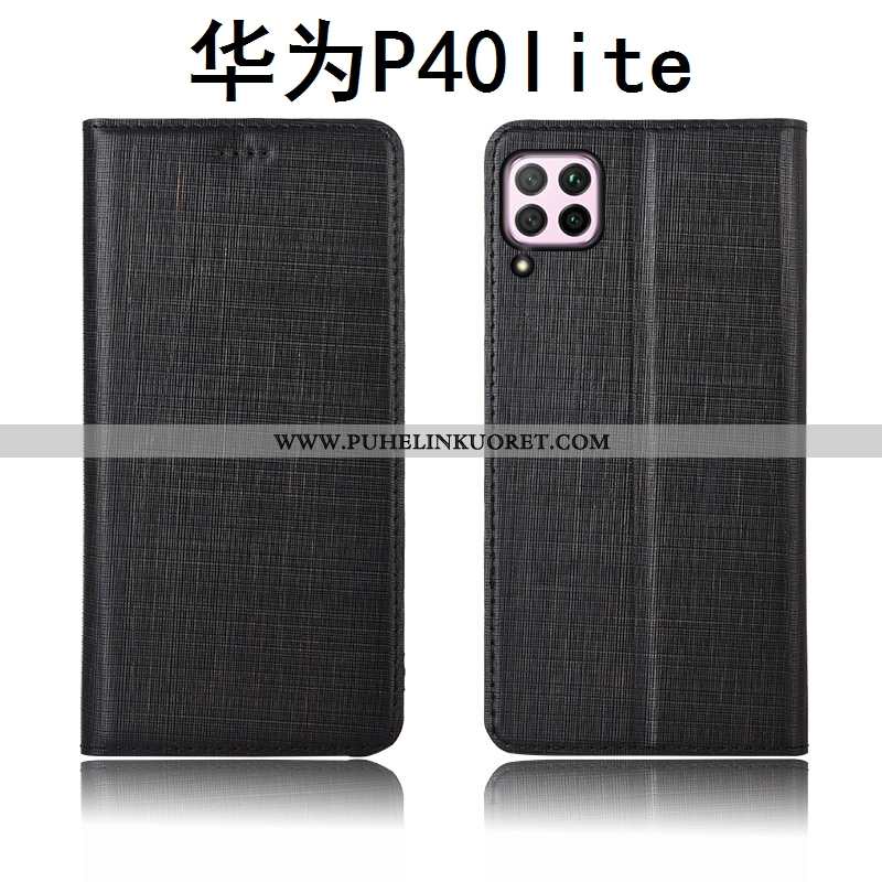 Kotelo, Kuori Huawei P40 Lite Suojaus Nahkakuori Murtumaton All Inclusive Simpukka Tummansiniset
