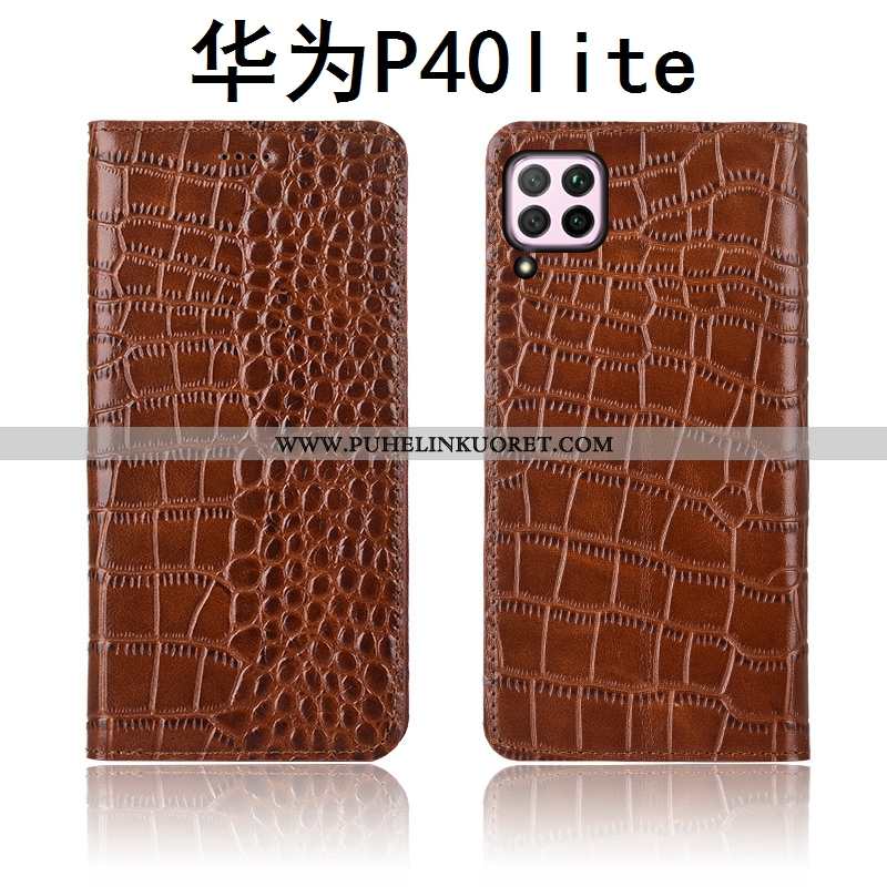Kuoret, Kotelo Huawei P40 Lite Kukkakuvio Pehmeä Neste Uusi Murtumaton Puhelimen Ruskea