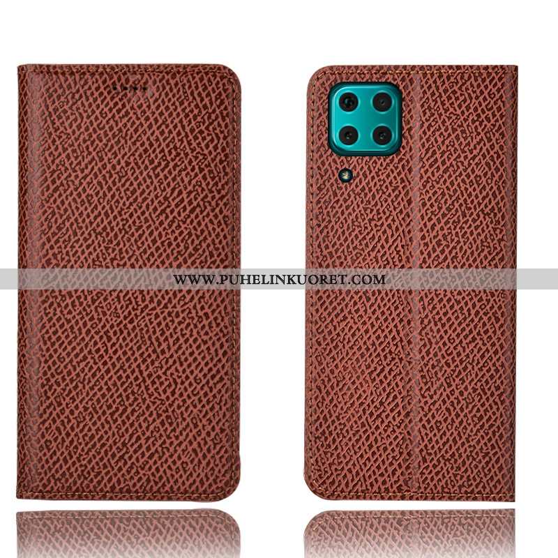 Kotelo, Kuori Huawei P40 Lite Nahkakuori Kukkakuvio Kuoret Murtumaton Punainen