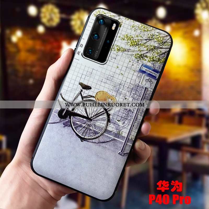 Kuoret, Kotelo Huawei P40 Pro Valo Silikoni Kissa Ulotteinen Violetti