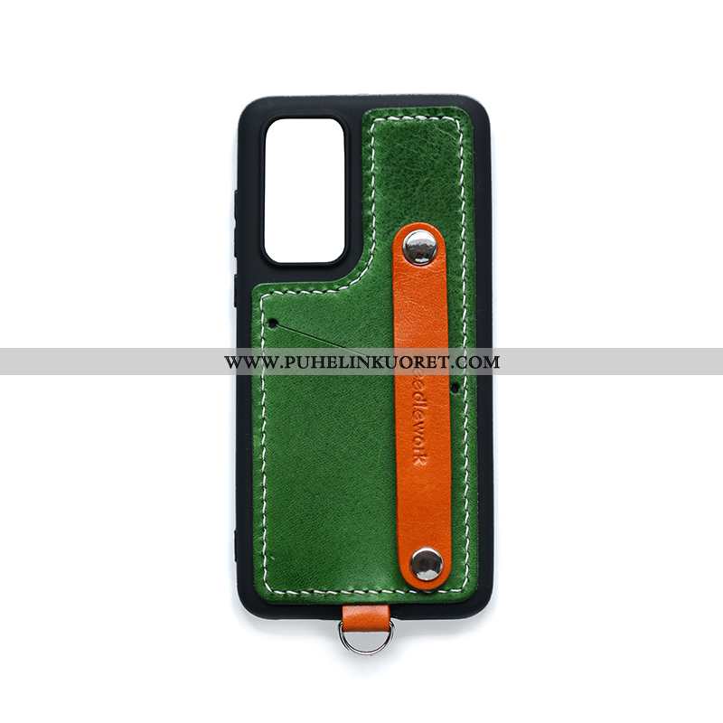 Kotelo, Kuori Huawei P40 Pro Ripustettavat Koristeet Aito Nahka Puhelimen Vihreä