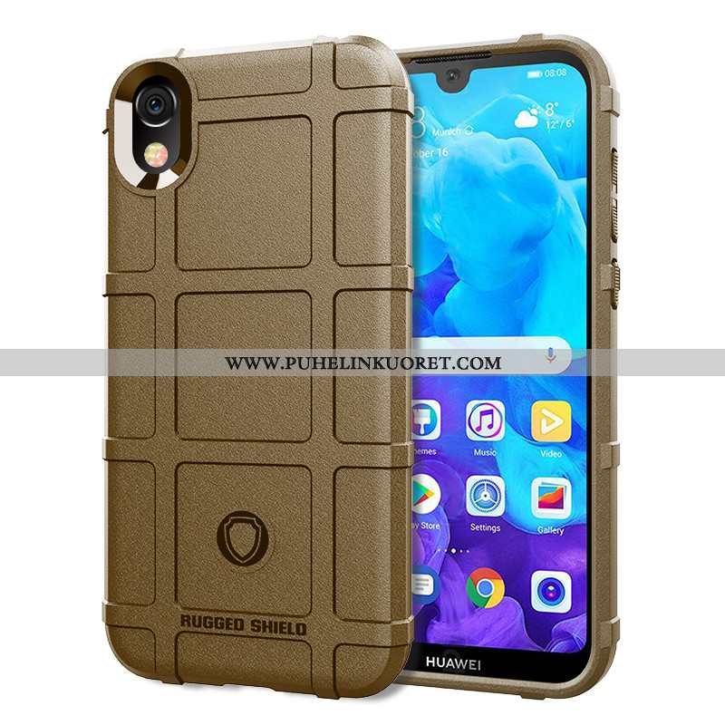 Kuoret, Kotelo Huawei Y5 2020 Silikoni Pesty Suede All Inclusive Auto Puhelimen Mustat