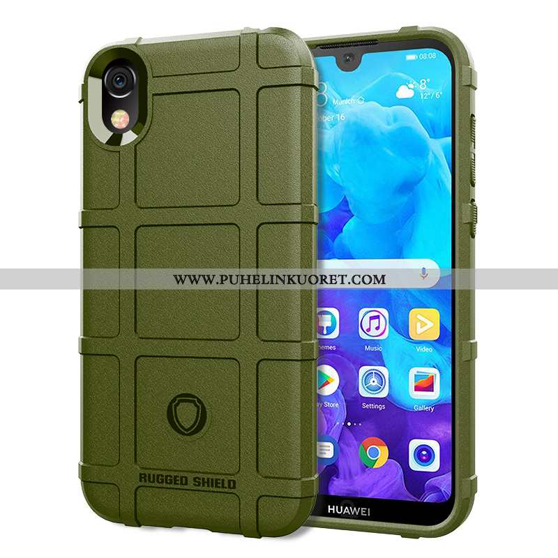 Kuoret, Kotelo Huawei Y5 2020 Silikoni Pesty Suede All Inclusive Auto Puhelimen Mustat