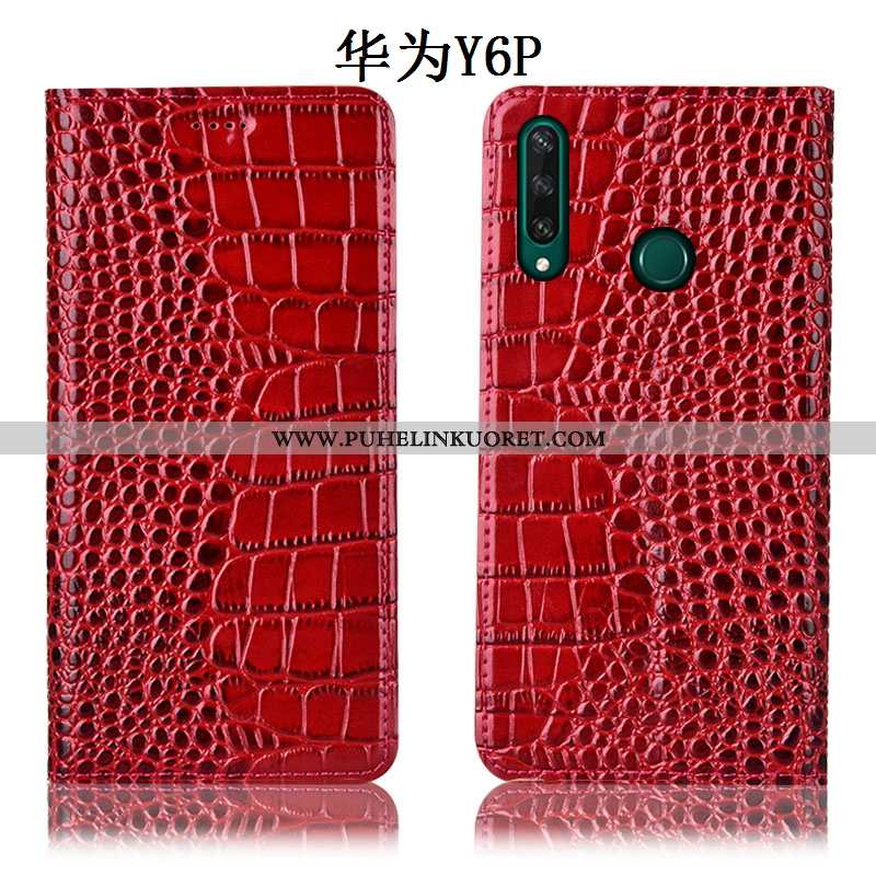 Kuoret, Kotelo Huawei Y6p Suojaus Aito Nahka Puhelimen Kuori Murtumaton Sininen