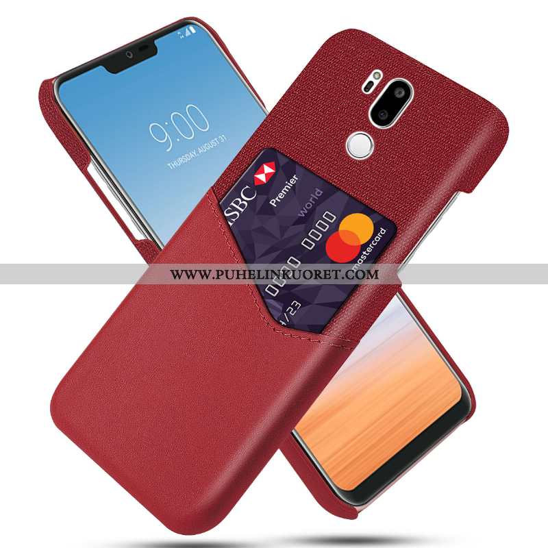 Kotelo, Kuori Lg G7 Thinq Suuntaus Suojaus Puhelimen Liiketoiminta Nahka Mustat