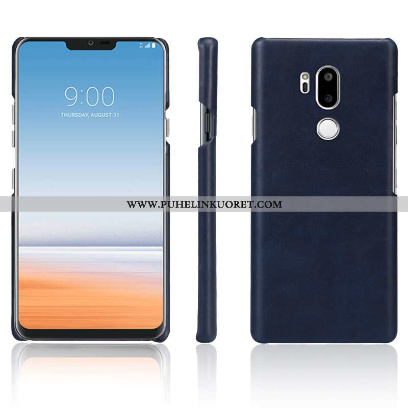 Kuoret, Kotelo Lg G7 Thinq Vuosikerta Nahka Puhelimen Suojaus Tummansiniset