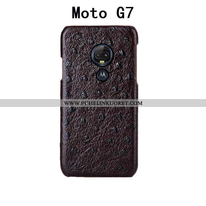 Kuoret, Kotelo Moto G7 Persoonallisuus Luova Puhelimen Ylellisyys Nahka Mustat