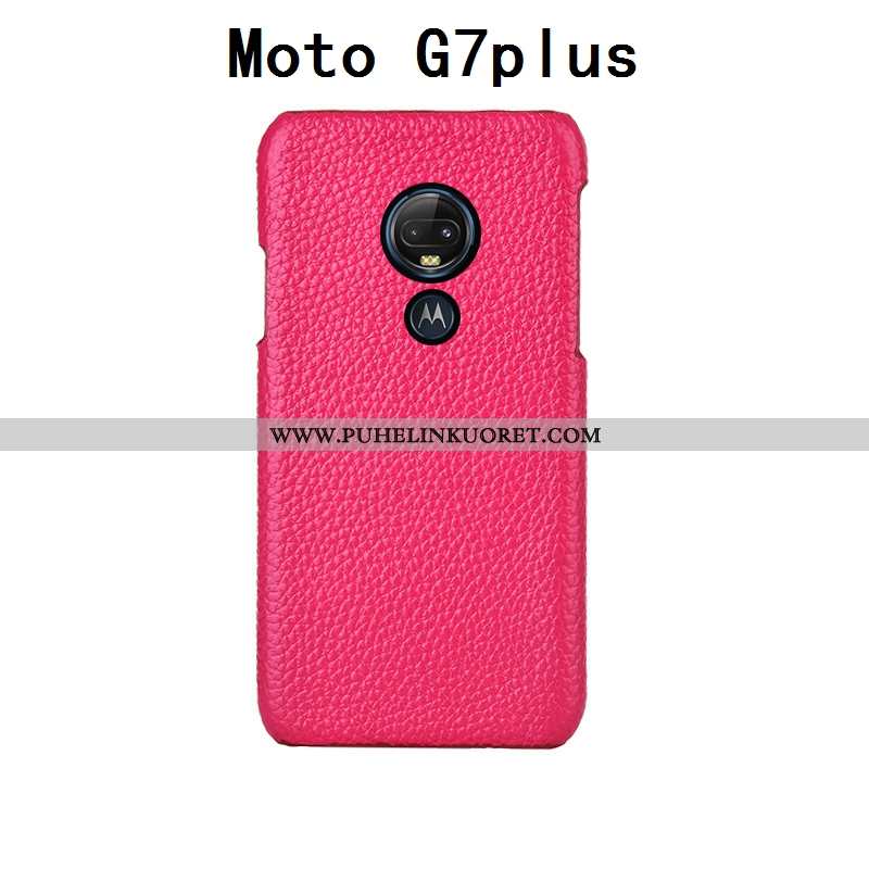 Kuori, Kuoret Moto G7 Plus Luova Aito Nahka Tummansininen Takakansi Tila Tummansiniset