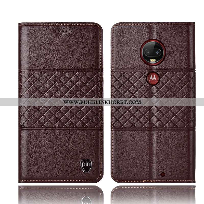 Kuori, Kuoret Moto G7 Plus Suojaus Nahkakuori Murtumaton All Inclusive Puhelimen Keltaiset