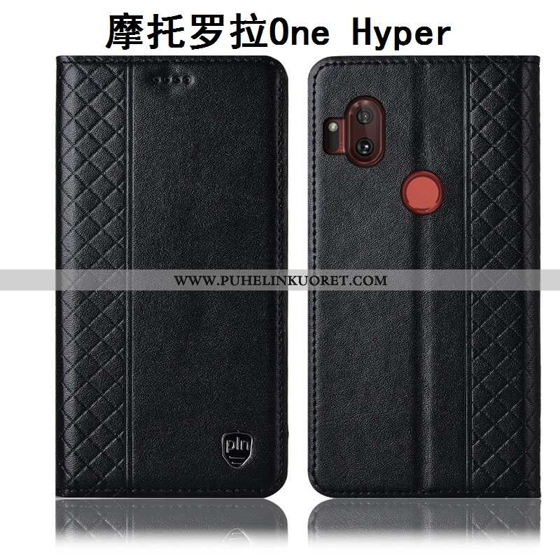 Kuori, Kuoret Motorola One Hyper Suojaus Nahkakuori Murtumaton Kotelo Ruskea