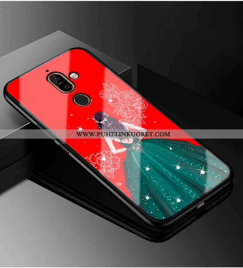 Kuori, Kuoret Nokia 7 Plus Tila Persoonallisuus Lasi Sideharso Puhelimen Punainen