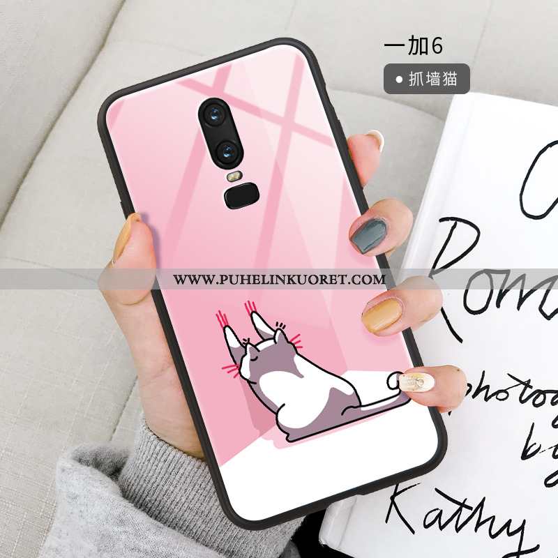 Kotelo, Kuori Oneplus 6 Pehmeä Neste Silikoni Tuki Puhelimen Eläin Keltaiset