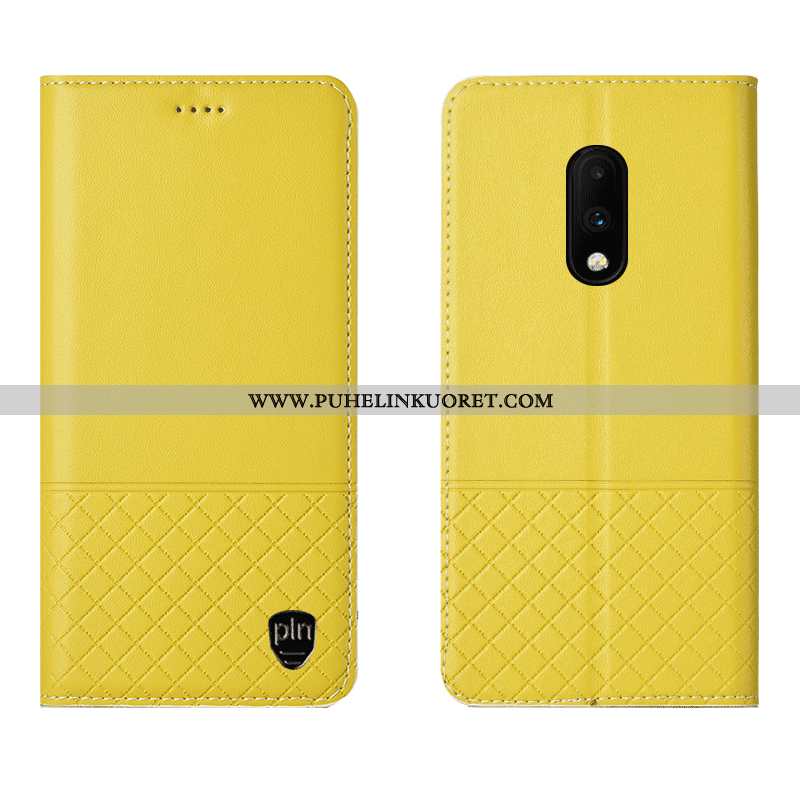 Kuori, Kuoret Oneplus 7 Suojaus Aito Nahka Murtumaton Keltainen Keltaiset