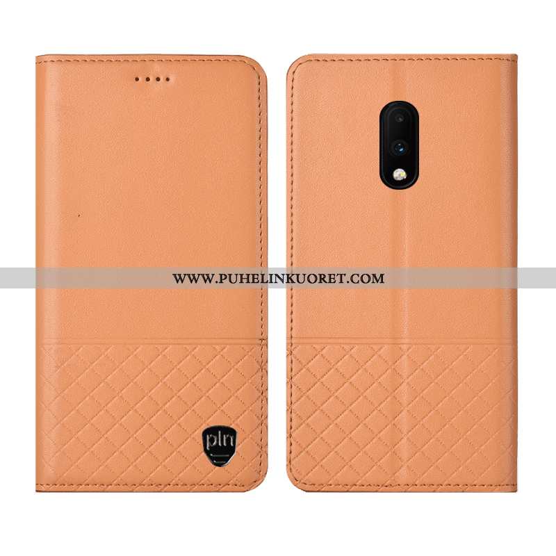 Kuori, Kuoret Oneplus 7 Suojaus Aito Nahka Murtumaton Keltainen Keltaiset