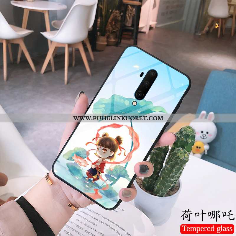 Kuoret, Kotelo Oneplus 7t Pro Sarjakuva Lasi Kuori Sininen Puhelimen