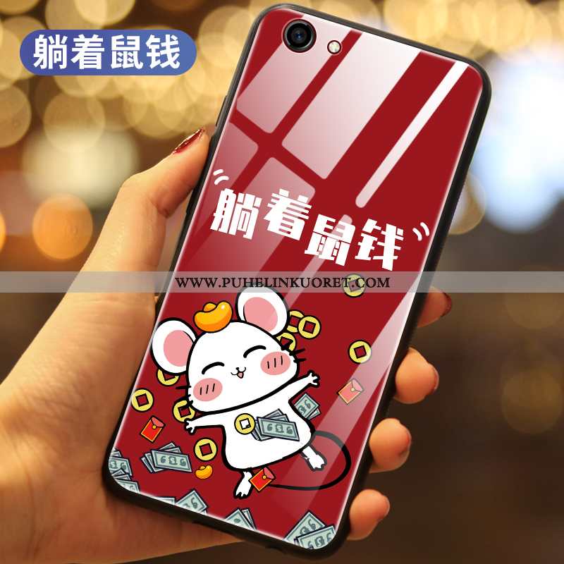 Kotelo, Kuori Oppo A3 Silikoni Lasi Punainen All Inclusive