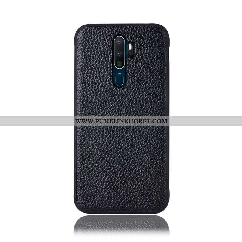 Kuoret, Kotelo Oppo A5 2020 Suojaus Aito Nahka Murtumaton Takakansi Kuori Viininpunainen