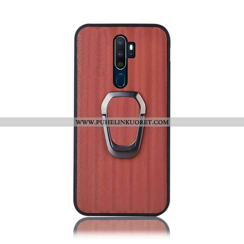 Kotelo, Kuori Oppo A9 2020 Aito Nahka Suojaus Tuki Takakansi Violetti