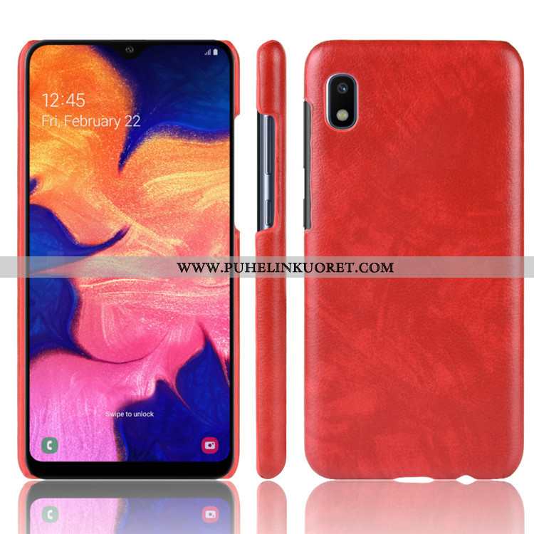 Kuoret, Kotelo Samsung Galaxy A10 Kukkakuvio Suojaus Nahka Kova Punainen