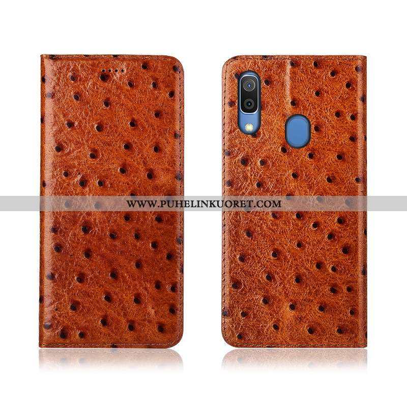 Kuori, Kuoret Samsung Galaxy A20e Suojaus Aito Nahka Murtumaton Tähti Silikoni Ruskea