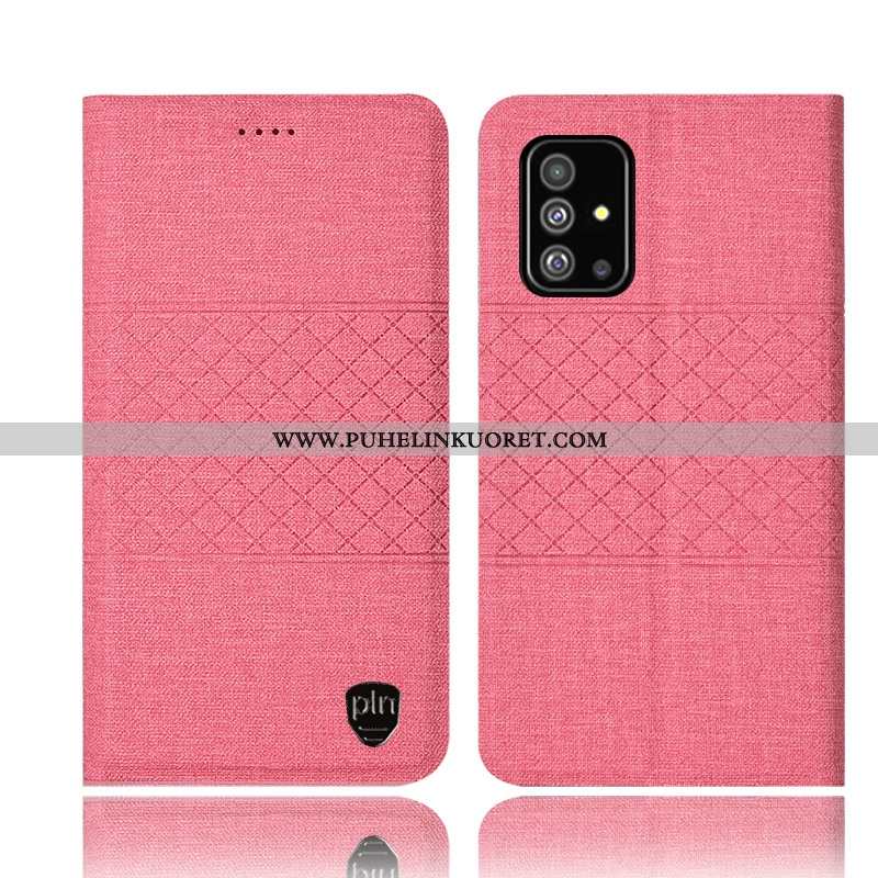 Kuoret, Kotelo Samsung Galaxy A51 Suojaus Pellava Kuoret Puhelimen Nahkakuori Pinkki