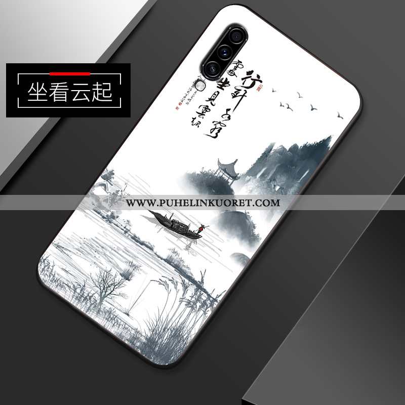 Kuori, Kuoret Samsung Galaxy A70s Suojaus Pesty Suede Puhelimen Tähti Vuosikerta Valkoinen