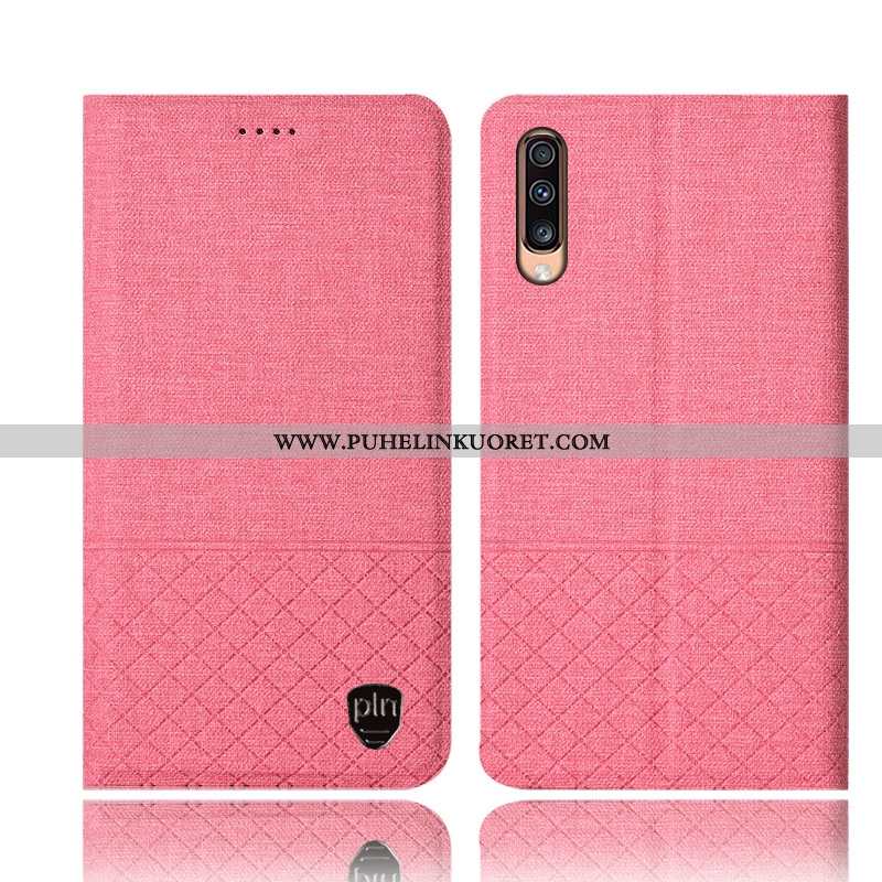 Kuori, Kuoret Samsung Galaxy A70s Pellava Nahkakuori All Inclusive Puhelimen Jauhe Pinkki