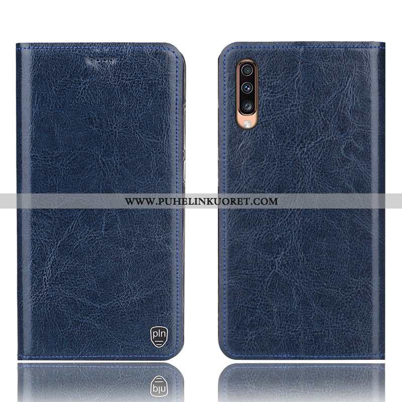 Kuori, Kuoret Samsung Galaxy A70s Kukkakuvio Suojaus Nahkakuori Puhelimen Harmaa