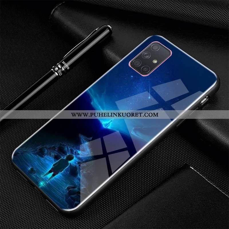 Kuoret, Kotelo Samsung Galaxy A71 Silikoni Suojaus Pehmeä Neste Hemming Tähti Mustat