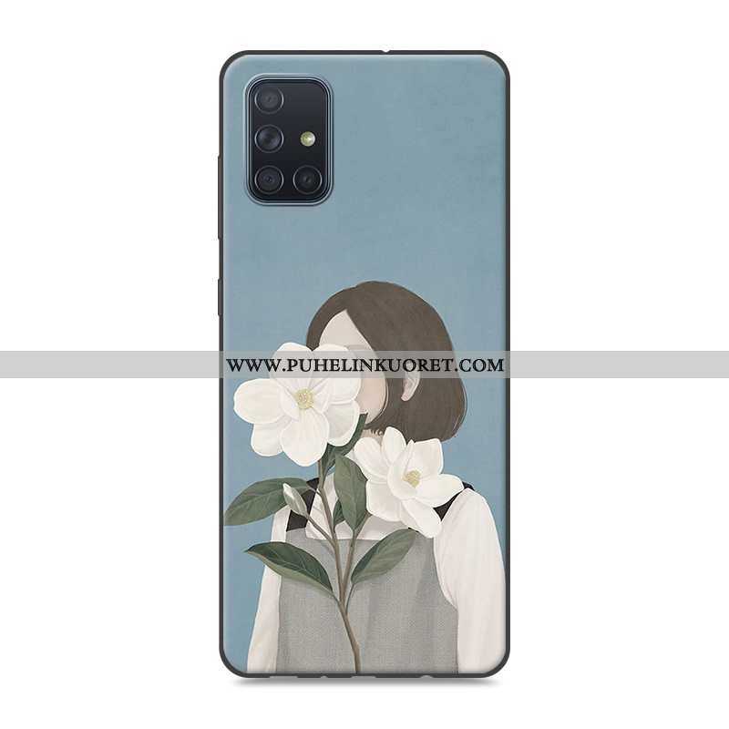 Kotelo, Kuori Samsung Galaxy A71 Suojaus Silikoni Sininen Tähti Kotelo