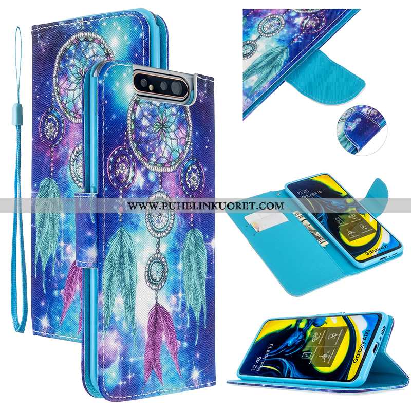 Kotelo, Kuori Samsung Galaxy A80 Nahkakuori Suojaus Tähti Kuoret Pinkki