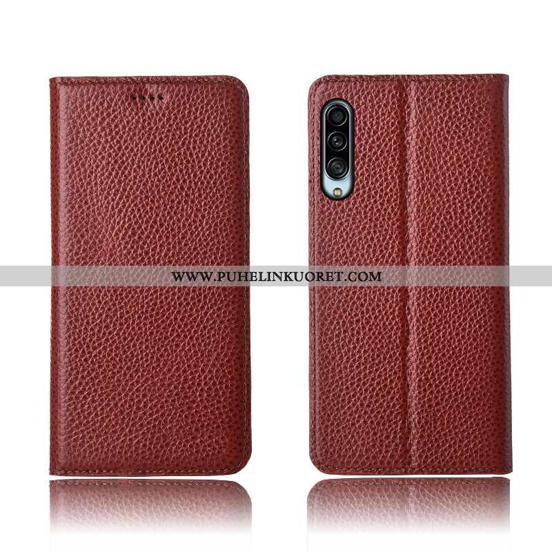 Kuori, Kuoret Samsung Galaxy A90 5g Aito Nahka Silikoni Tähti Puhelimen Khaki