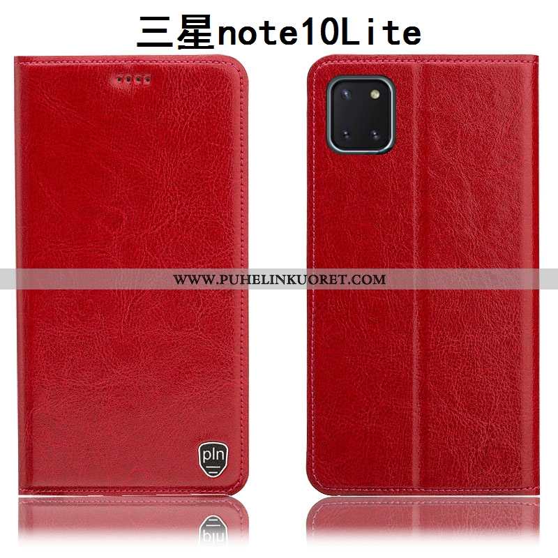 Kuori, Kuoret Samsung Galaxy Note 10 Lite Suojaus Aito Nahka Khaki Puhelimen Kukkakuvio