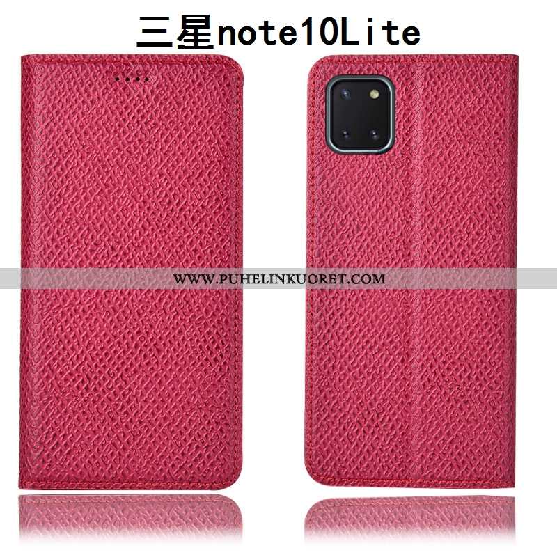 Kuoret, Kotelo Samsung Galaxy Note 10 Lite Aito Nahka Kukkakuvio All Inclusive Kuori Tummansiniset