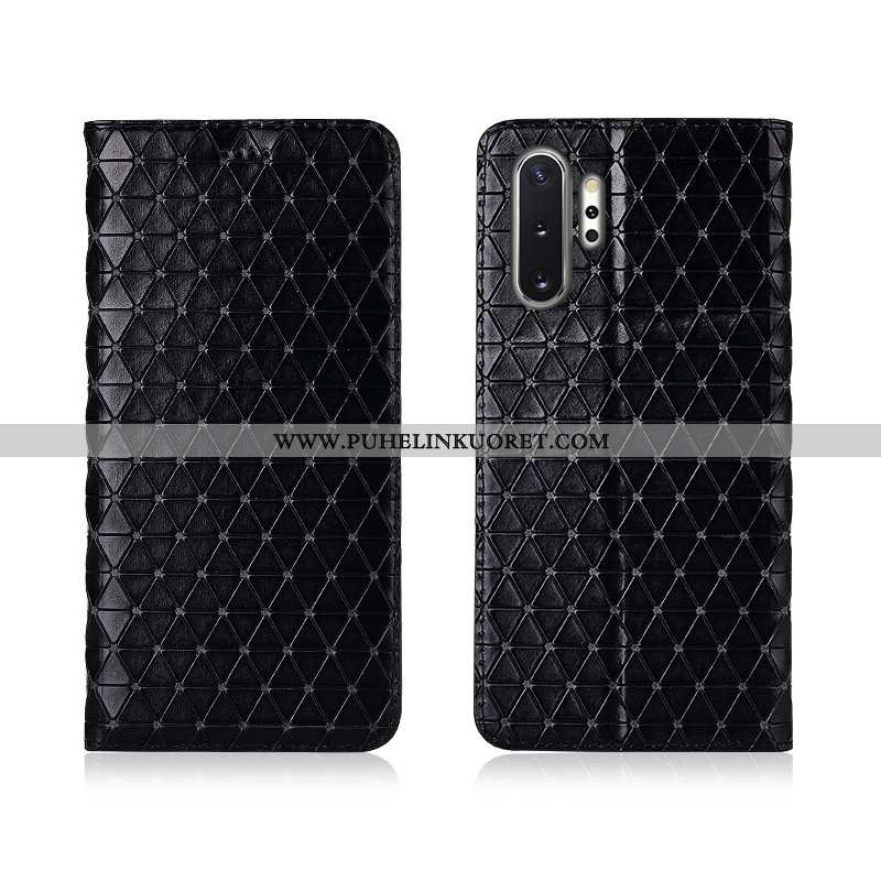 Kuori, Kuoret Samsung Galaxy Note 10+ Silikoni Suojaus Kuori Musta Nahkakuori Mustat