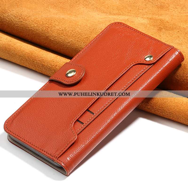 Kuoret, Kotelo Samsung Galaxy Note 10+ Nahkakuori Aito Nahka Salkku Suojaus Kultainen