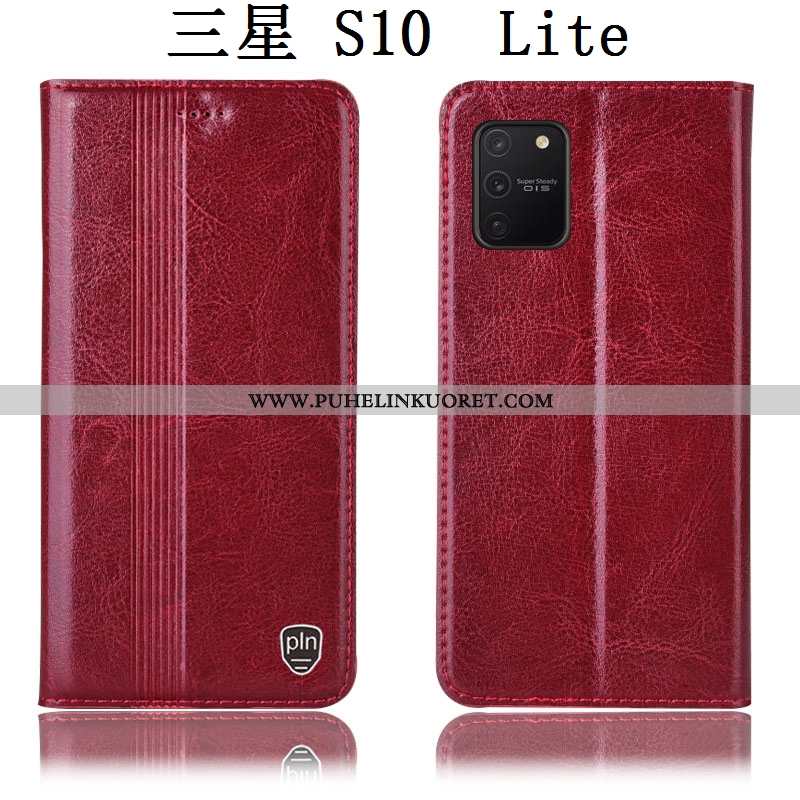 Kuoret, Kotelo Samsung Galaxy S10 Lite Suojaus Nahkakuori Kuori Kuoret All Inclusive Ruskea