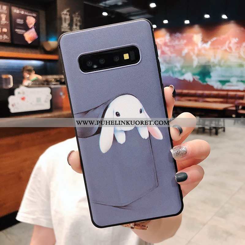 Kuoret, Kotelo Samsung Galaxy S10+ Ihana Suuntaus Pesty Suede Rakastunut Puhelimen Sininen