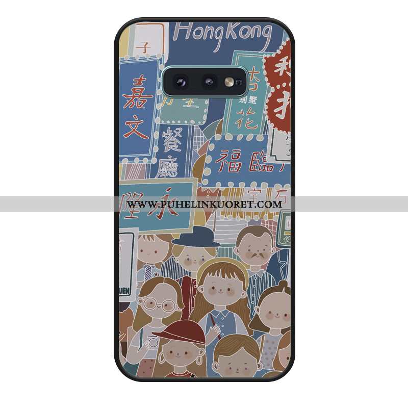 Kotelo, Kuori Samsung Galaxy S10e Silikoni Kohokuviointi Puhelimen Sininen