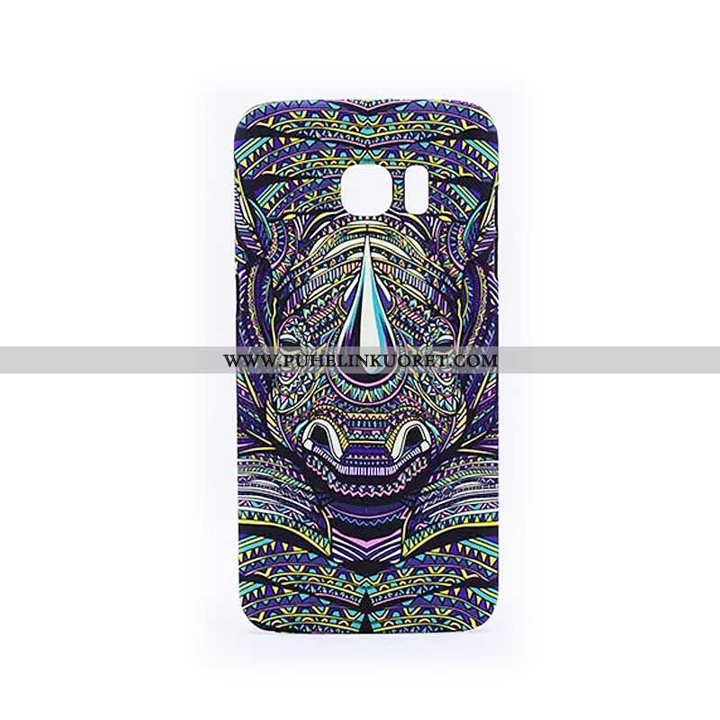 Kotelo, Kuori Samsung Galaxy S6 Edge Suojaus Pesty Suede Kohokuviointi Kotelo Tähti Mustat