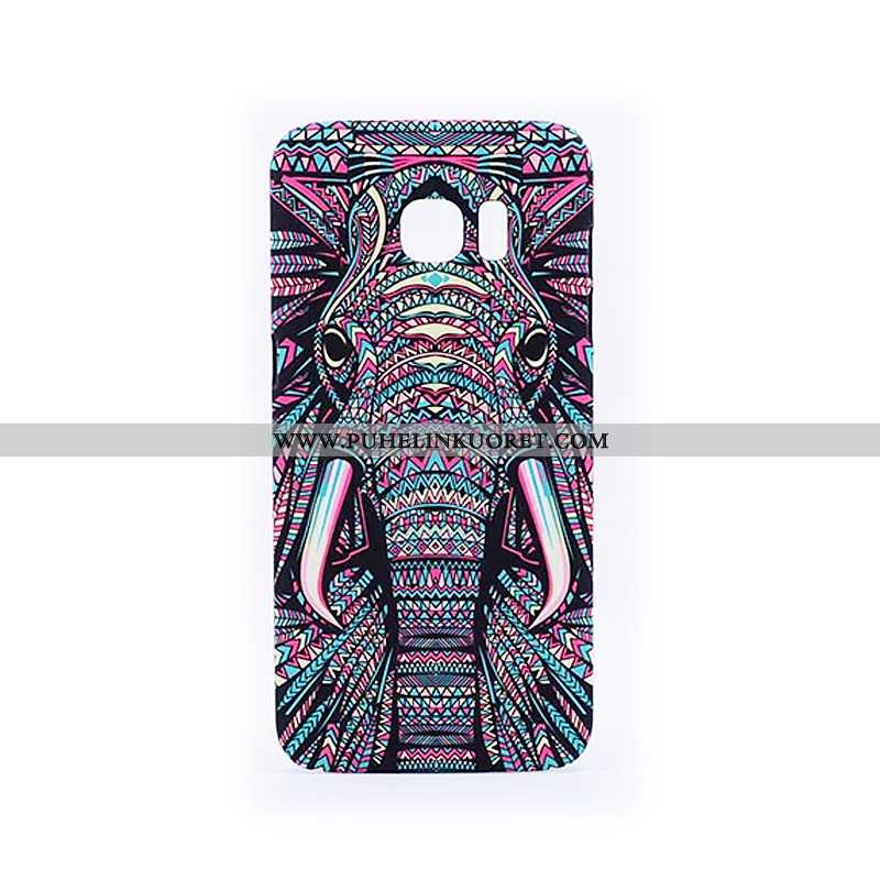 Kotelo, Kuori Samsung Galaxy S6 Edge Suojaus Pesty Suede Kohokuviointi Kotelo Tähti Mustat