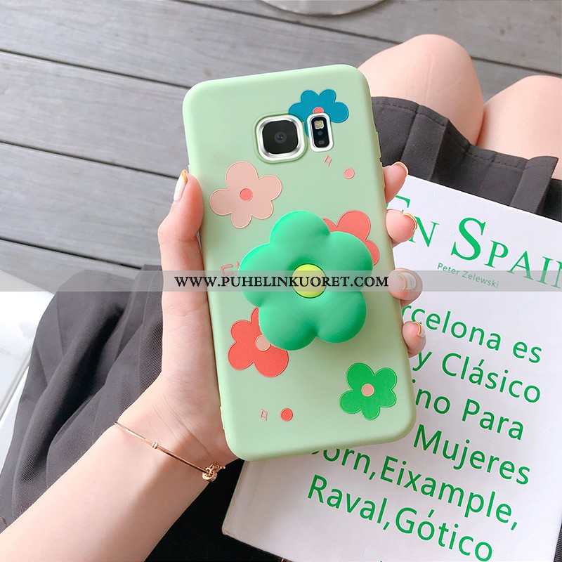 Kuori, Kuoret Samsung Galaxy S6 Edge Sarjakuva Ihana Tuki Pieni Murtumaton Vihreä