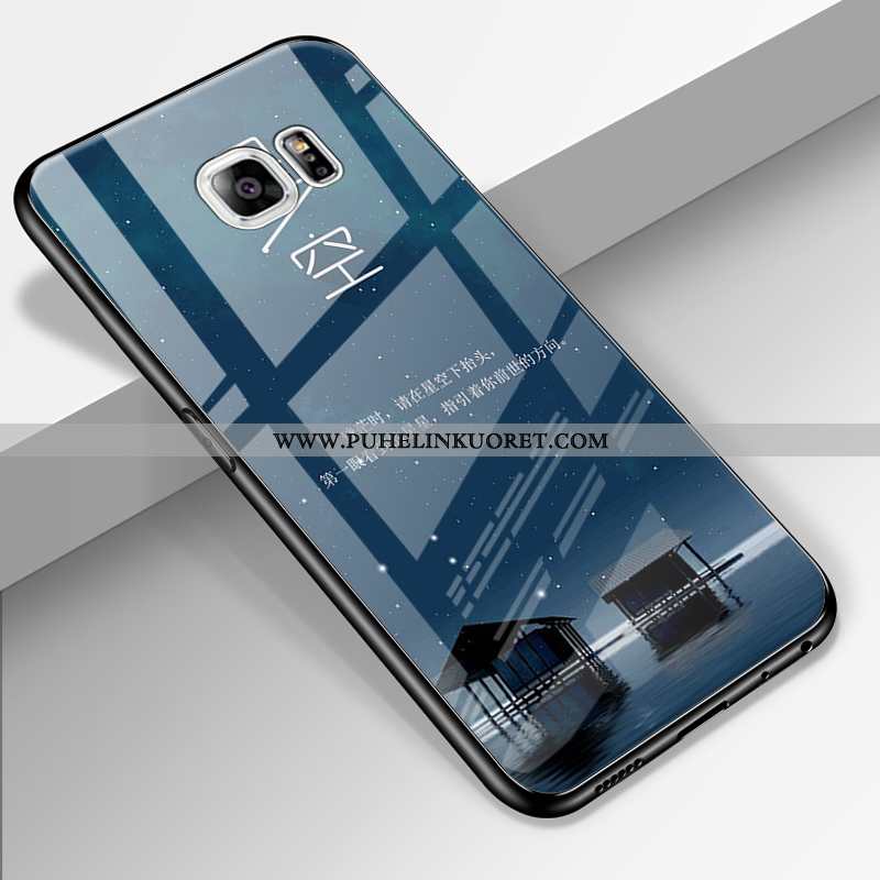 Kuoret, Kotelo Samsung Galaxy S6 Edge Sarjakuva Suuntaus Murtumaton Taide Tähti Tummansiniset