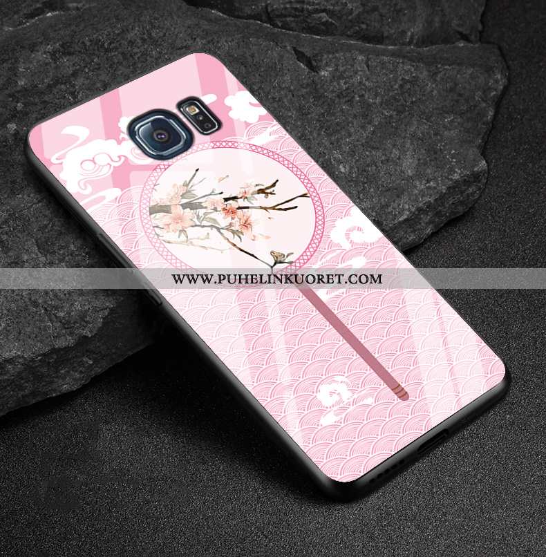 Kuoret, Kotelo Samsung Galaxy S6 Edge Lasi Suojaus Kuori Tähti Valkoinen