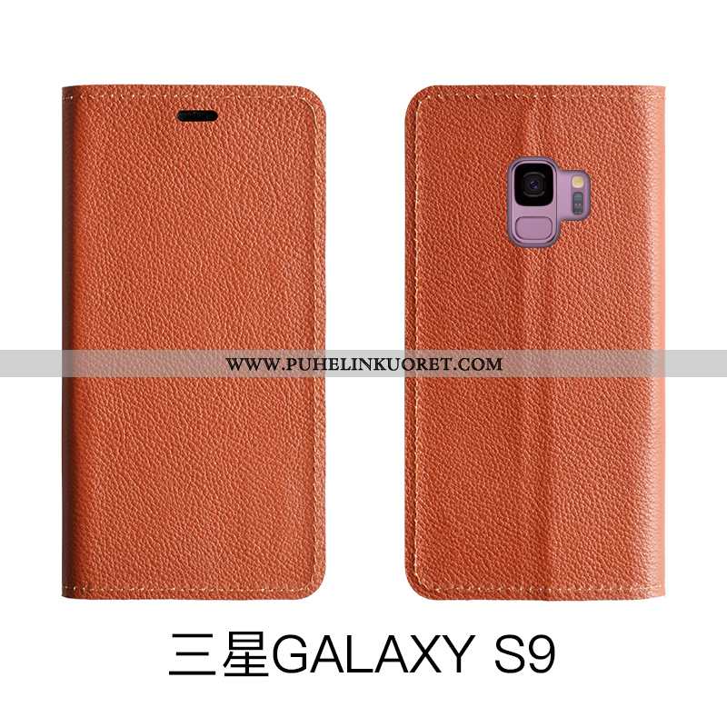 Kotelo, Kuori Samsung Galaxy S9 Aito Nahka Nahka Kotelo Sininen All Inclusive