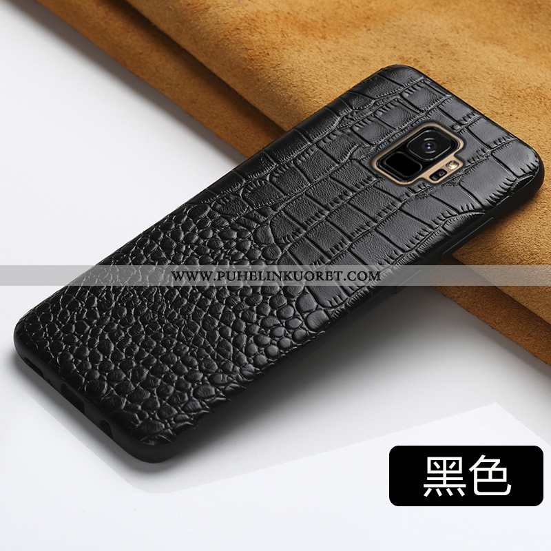 Kotelo, Kuori Samsung Galaxy S9 Nahka Ultra Aito Nahka Lehmä Murtumaton Sininen