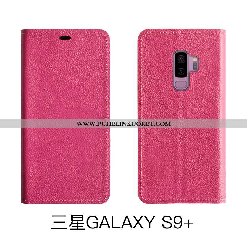Kotelo, Kuori Samsung Galaxy S9+ Aito Nahka Nahka All Inclusive Kuoret Tähti Sininen