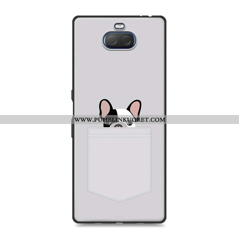 Kuori, Kuoret Sony Xperia 10 Plus Pehmeä Neste Silikoni Puhelimen Ihana Kotelo Harmaa